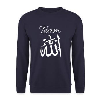 Pour les musulmans ou les adeptes de l’Islam Team Allah - Sweat-shirt Unisexe - marine - Devant - Alina (178cm) & Michal (187cm)