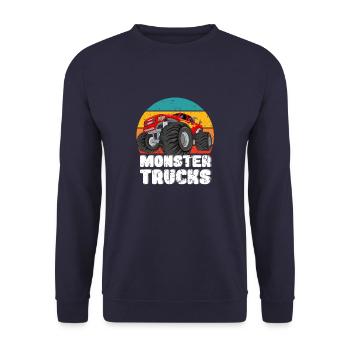 Monster Trucks for Screwdriver or USA Fans - Unisex Sweatshirt - navy - Front - Alina (178cm) & Michal (187cm)