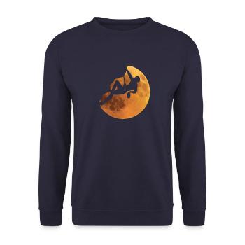 Climbing Moon Rock Climbing Couldern Romantic - Unisex Sweatshirt - navy - Front - Alina (178cm) & Michal (187cm)
