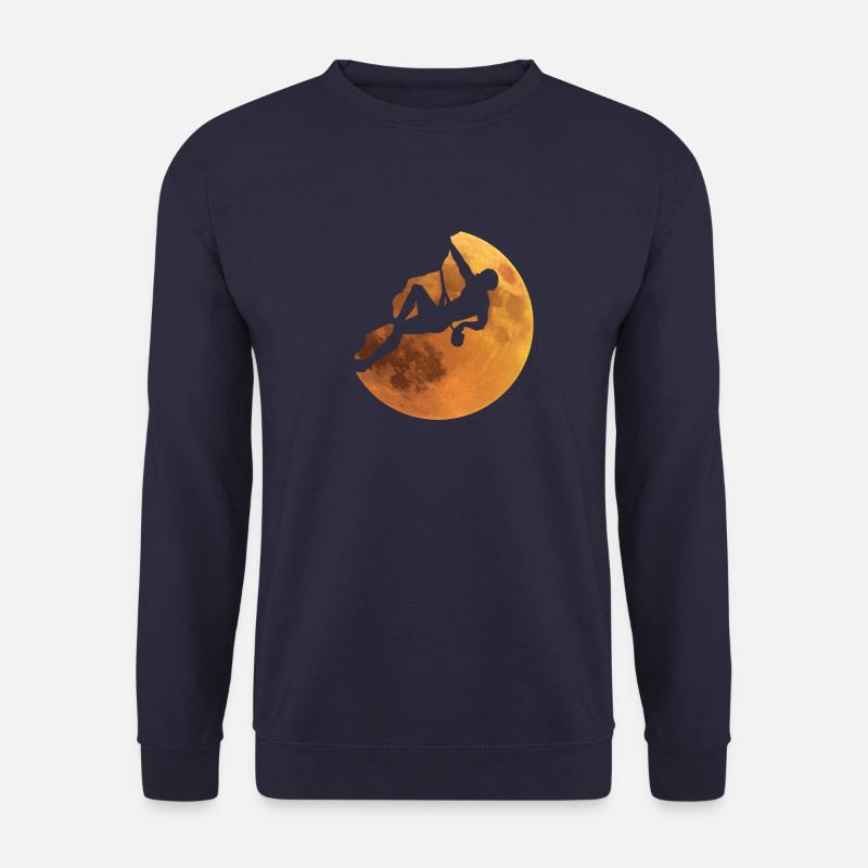 Climbing Moon Rock Climbing Couldern Romantic - Unisex Sweatshirt - navy