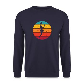 For basketball players or basketball slamdunk - Unisex Sweatshirt - navy - Front - Alina (178cm) & Michal (187cm)