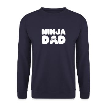 Ninja Party Ninja Dad Birthday Party Ninja Motto - Unisex Sweatshirt - navy - Front - Alina (178cm) & Michal (187cm)