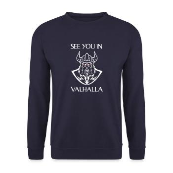 Viking Valhalla - Unisex Sweatshirt - navy - Front - Alina (178cm) & Michal (187cm)