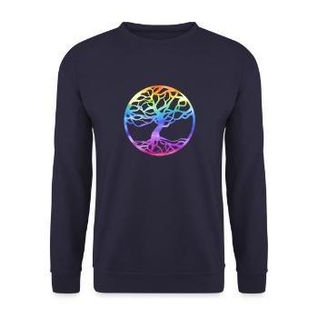 Tree of Life Lebensbaum Keltisches Symbol - Unisex Pullover - Navy - Vorne - Alina (178cm) & Michal (187cm)