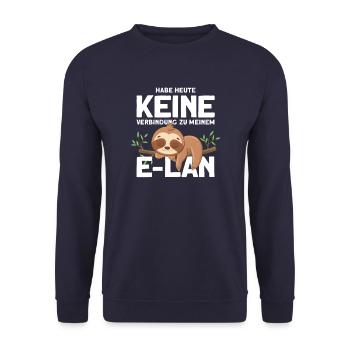 Habe heute keine Verbindung zu meinem E-Lan - Unisex Pullover - Navy - Vorne - Alina (178cm) & Michal (187cm)