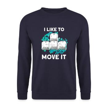 I like to move it - Unisex Pullover - Navy - Vorne - Alina (178cm) & Michal (187cm)