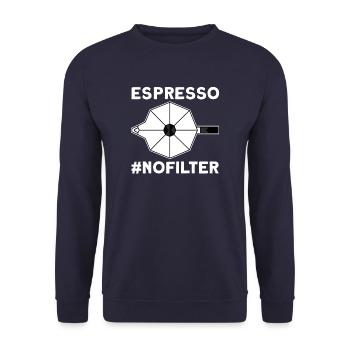 Espresso #nofilter coffee T-Shirt - Unisex Sweatshirt - navy - Front - Alina (178cm) & Michal (187cm)