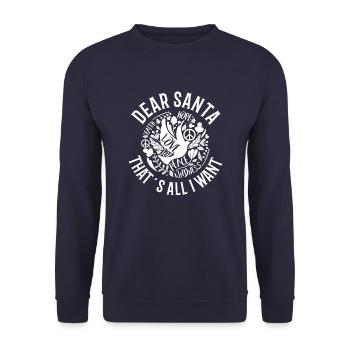 Christmas Peace onEarth T-Shirt - Unisex Pullover - Navy - Vorne - Alina (178cm) & Michal (187cm)