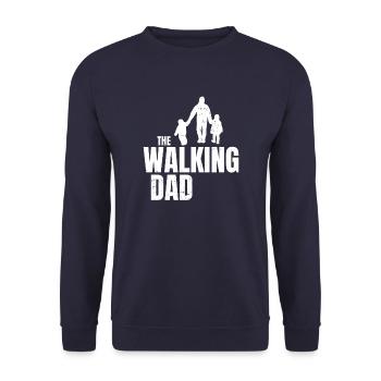 The Walking Dad Drôle Dire Papa Enfants Père - Sweat-shirt Unisexe - marine - Devant - Alina (178cm) & Michal (187cm)