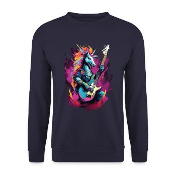 Rock Unicorn - Unisex Pullover - Navy - Vorne - Alina (178cm) & Michal (187cm)