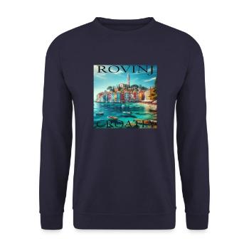 Rovinj Kroatien Adria Küste - Unisex Pullover - Navy - Vorne - Alina (178cm) & Michal (187cm)