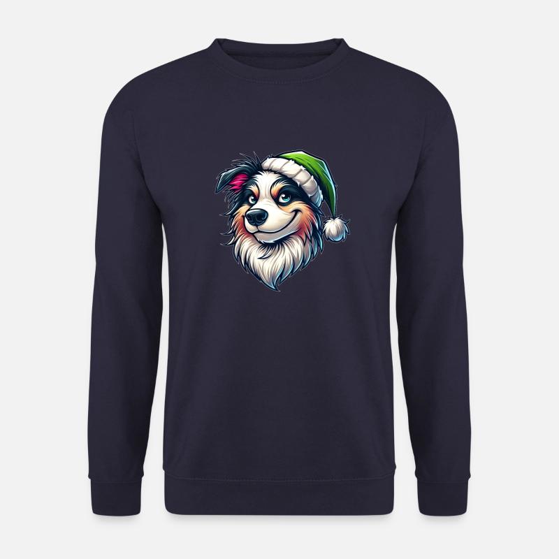 Australian Shepherd Christmas mischievous - Unisex Sweatshirt - navy