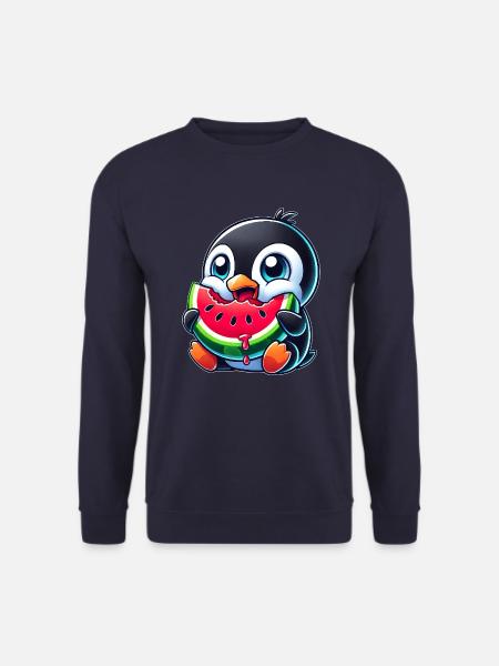 Cute Penguin Cartoon Watermelon Summer - Unisex Sweatshirt - navy