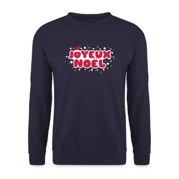 Joyeux Noël - Unisex Pullover - Navy - Vorne - Alina (178cm) & Michal (187cm)
