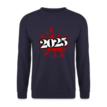 2025 blobs - Unisex Sweatshirt - navy - Front - Alina (178cm) & Michal (187cm)