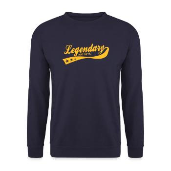 legendary ... wait for it ... retro - Unisex Pullover - Navy - Vorne - Alina (178cm) & Michal (187cm)