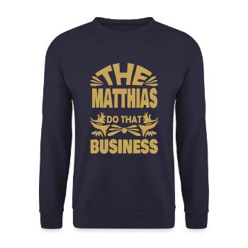 Matthias - Unisex Pullover - Navy - Vorne - Alina (178cm) & Michal (187cm)