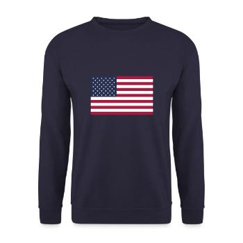 US Flagge, Amerika Flagge, USA Flagge, US flag - Unisex Pullover - Navy - Vorne - Alina (178cm) & Michal (187cm)