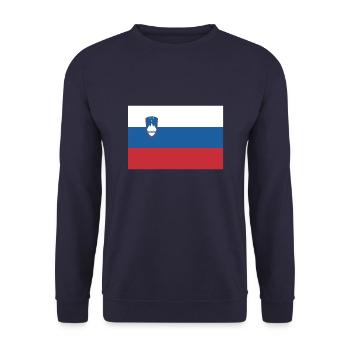 Flagge Slowenien, Flagge Sloweniens, Slovenia - Unisex Pullover - Navy - Vorne - Alina (178cm) & Michal (187cm)