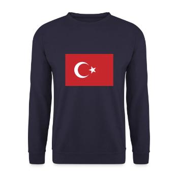 Flag of Turkey, Flag of Turkey - Unisex Sweatshirt - navy - Front - Alina (178cm) & Michal (187cm)
