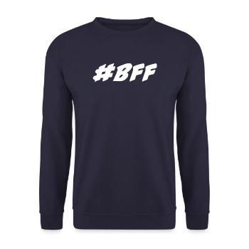 #bff white font - Unisex Sweatshirt - navy - Front - Alina (178cm) & Michal (187cm)