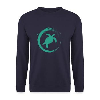 turtle - Unisex Sweatshirt - navy - Front - Alina (178cm) & Michal (187cm)