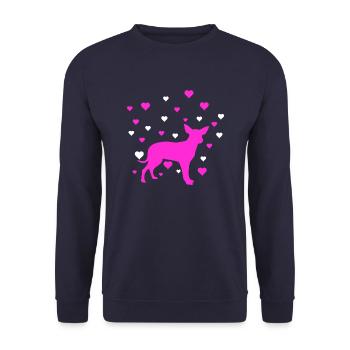 Chihuahua - Unisex Sweatshirt - navy - Front - Alina (178cm) & Michal (187cm)