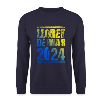 Lloret De Mar 2024 Bunt Urlaub - Unisex Pullover - Navy - Vorne - Alina (178cm) & Michal (187cm)