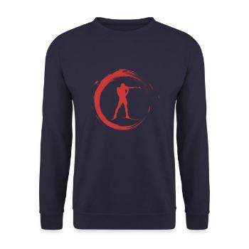 biathlon - Unisex Sweatshirt - navy - Front - Alina (178cm) & Michal (187cm)