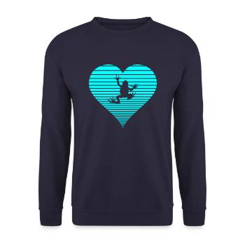 frog - Unisex Sweatshirt - navy - Front - Alina (178cm) & Michal (187cm)