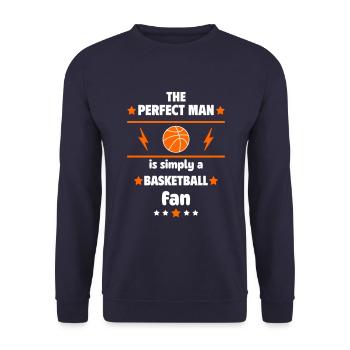 The perfect man is simply a basketball fan - Unisex Sweatshirt - navy - Front - Alina (178cm) & Michal (187cm)