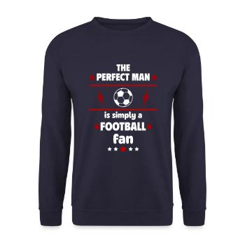 The perfect man is simply a football fan - Unisex Sweatshirt - navy - Front - Alina (178cm) & Michal (187cm)