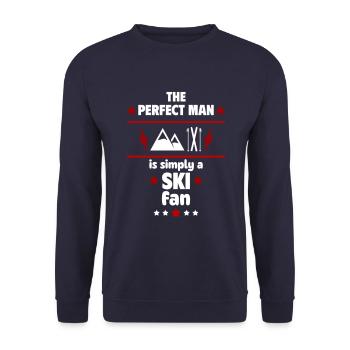 The perfect man is simply a ski fan - Unisex Sweatshirt - navy - Front - Alina (178cm) & Michal (187cm)