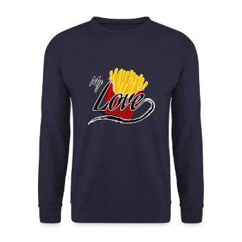 Pommes - Unisex Pullover - Navy - Vorne - Alina (178cm) & Michal (187cm)