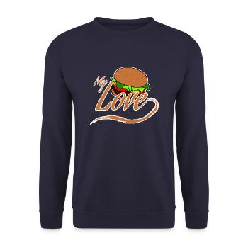 Burger - Unisex Pullover - Navy - Vorne - Alina (178cm) & Michal (187cm)