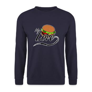 hamburger - Sweat-shirt Unisexe - marine - Devant - Alina (178cm) & Michal (187cm)