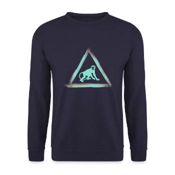 Affe - Unisex Pullover - Navy - Vorne - Alina (178cm) & Michal (187cm)
