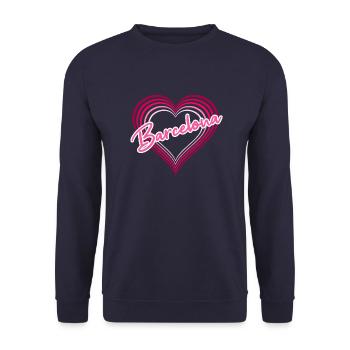 Barcelone - Sweat-shirt Unisexe - marine - Devant - Alina (178cm) & Michal (187cm)