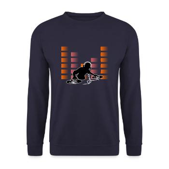 DJ - Unisex Sweatshirt - navy - Front - Alina (178cm) & Michal (187cm)