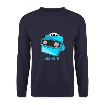 90er Jahre Retro - Unisex Pullover - Navy - Vorne - Alina (178cm) & Michal (187cm)