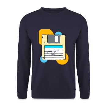 90er 90er 90er 90er 90er - Unisex Pullover - Navy - Vorne - Alina (178cm) & Michal (187cm)