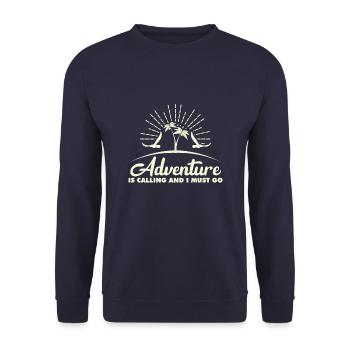 L'aventure m'appelle et je dois partir - voyage, voyage - Sweat-shirt Unisexe - marine - Devant - Alina (178cm) & Michal (187cm)