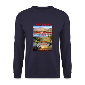 Tenerife a small continent Teide mountains beach - Unisex Sweatshirt - navy - Front - Alina (178cm) & Michal (187cm)