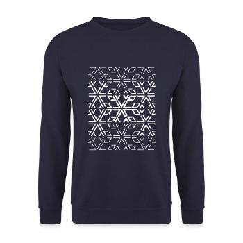 Snowflake 9 - Unisex Sweatshirt - navy - Front - Alina (178cm) & Michal (187cm)