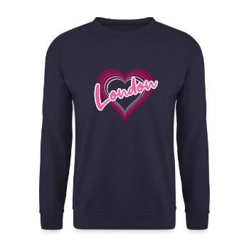 London - Unisex Sweatshirt - navy - Front - Alina (178cm) & Michal (187cm)
