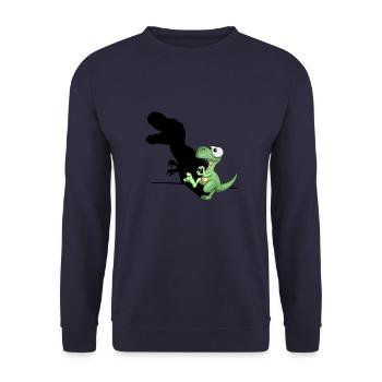 Dino shadow play dinosaure en forme d'ombre T-Rex - Sweat-shirt Unisexe - marine - Devant - Alina (178cm) & Michal (187cm)
