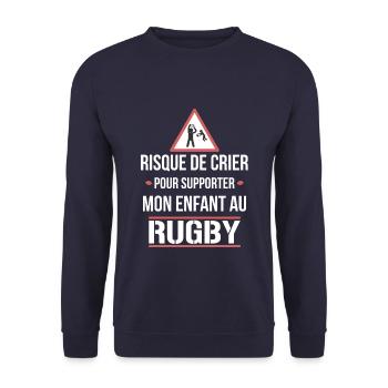 Rugby - risque de crier - Sweat-shirt Unisexe - marine - Devant - Alina (178cm) & Michal (187cm)
