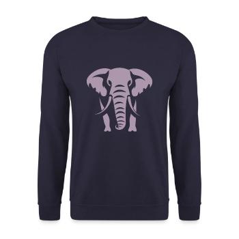 Logo blanc Elephant Silhouette - Sweat-shirt Unisexe - marine - Devant - Alina (178cm) & Michal (187cm)