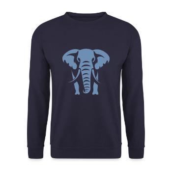 Logo blanc Silhouette d’éléphant - Sweat-shirt Unisexe - marine - Devant - Alina (178cm) & Michal (187cm)