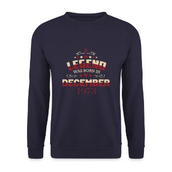 Une légende est née en décembre 1973 - Sweat-shirt Unisexe - marine - Devant - Alina (178cm) & Michal (187cm)